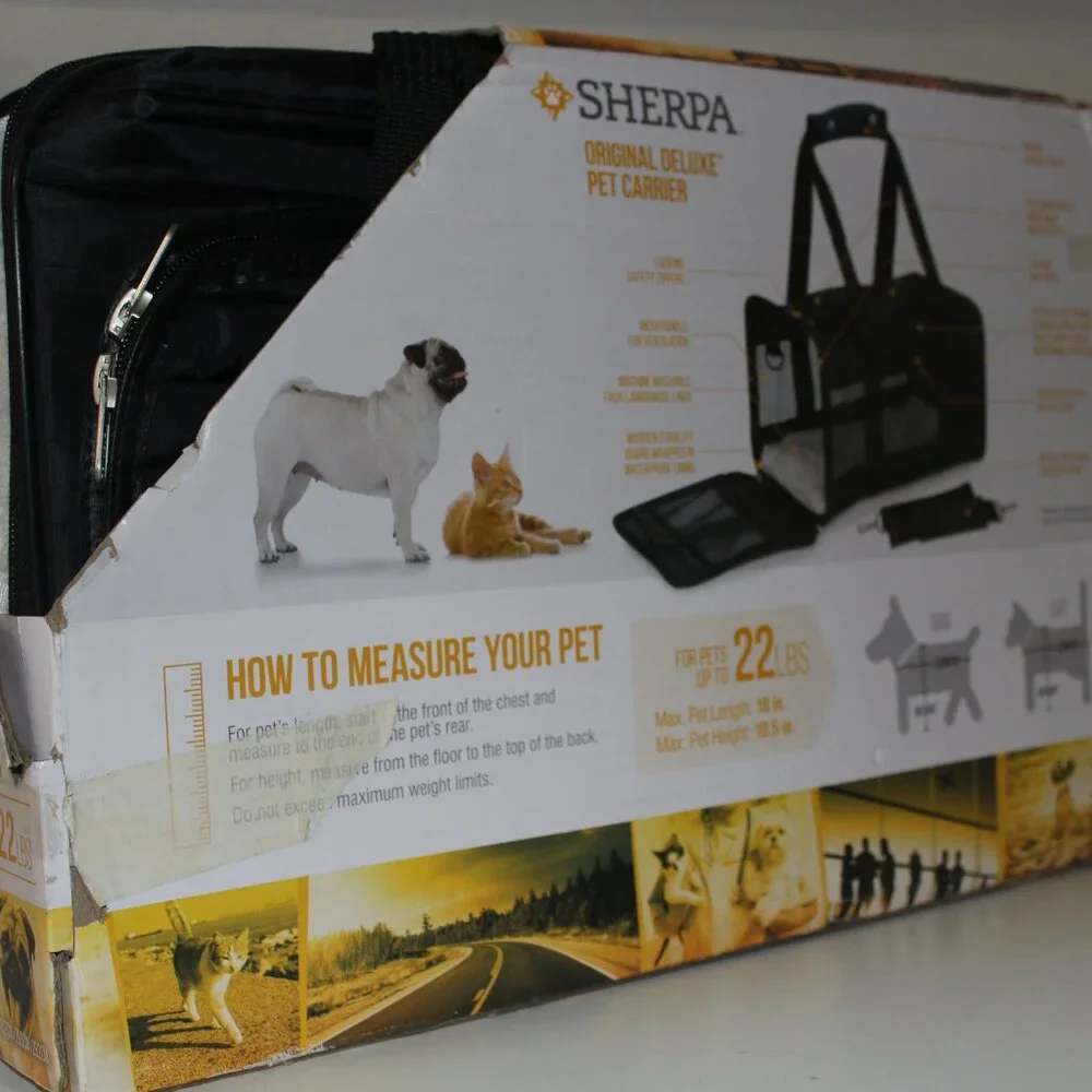 Sherpa Original Deluxe Pet Carrier Dog Cat On-Board Travel Bag 22lb Large